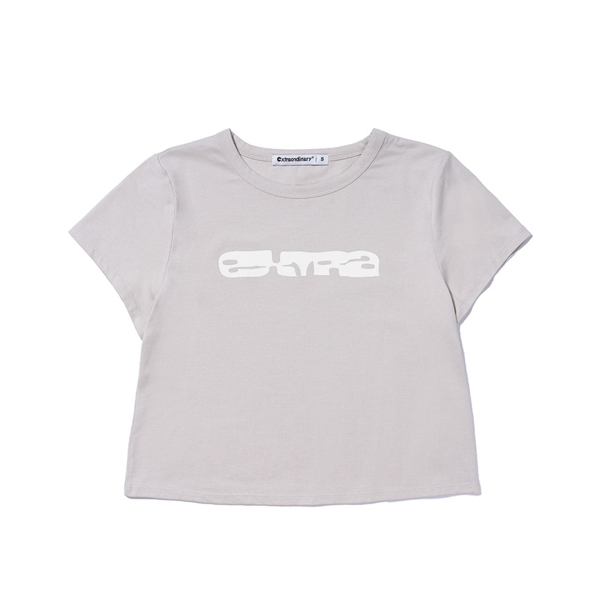 엑스트라오디너리(EXTRAORDINARY) EXOD LOGO CROP TEE  L/BEIGE