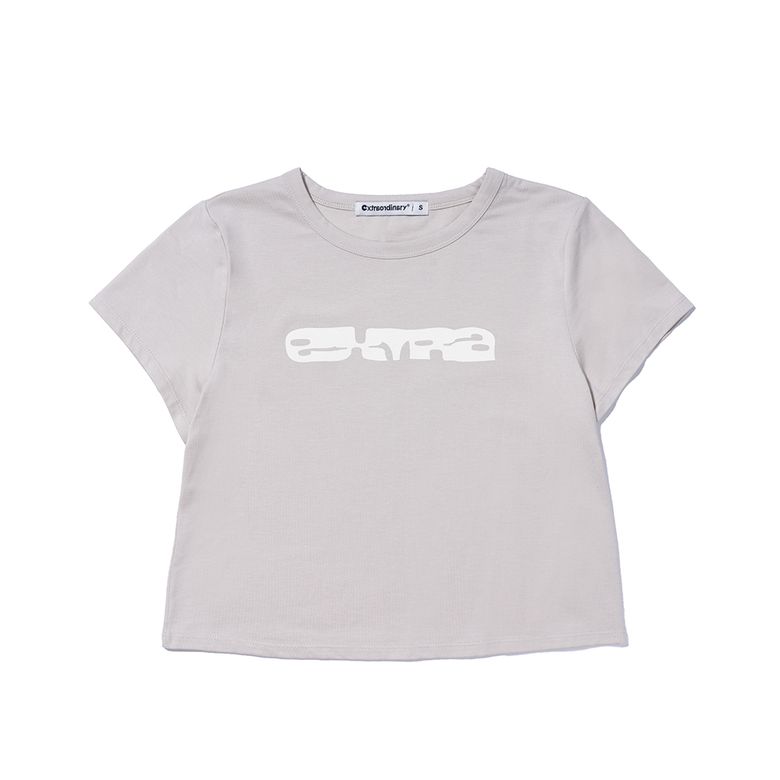 EXOD LOGO CROP TEE  L/BEIGE