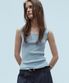 [ESSENTIAL] SQUARE NECK KNIT SLEEVELESS_SKY BLUE