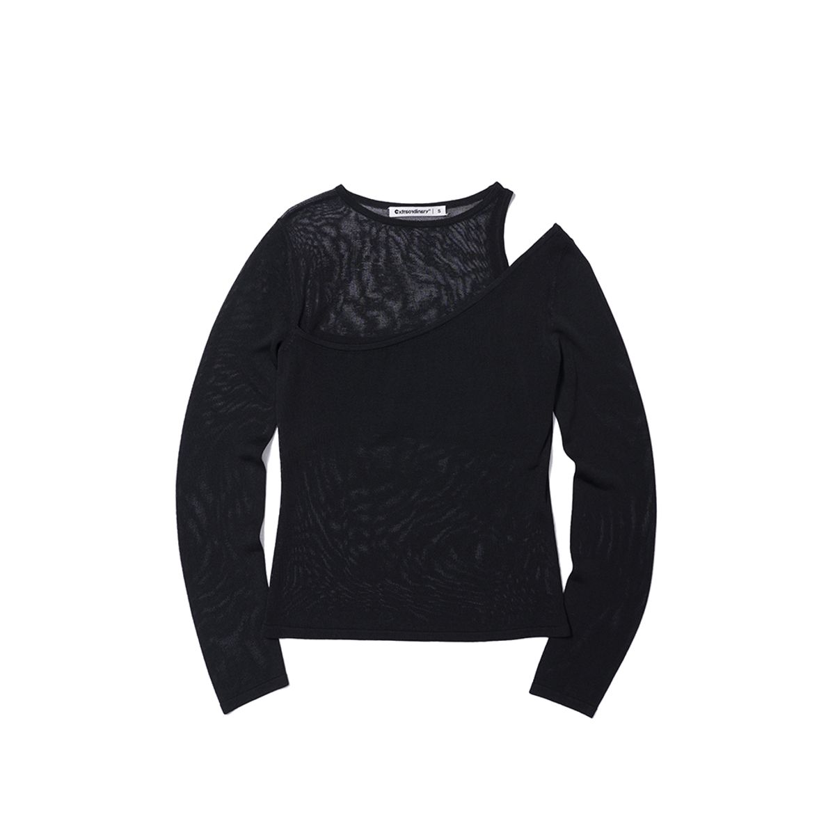 엑스트라오디너리(EXTRAORDINARY) LAYERED KNIT TOP  BLACK