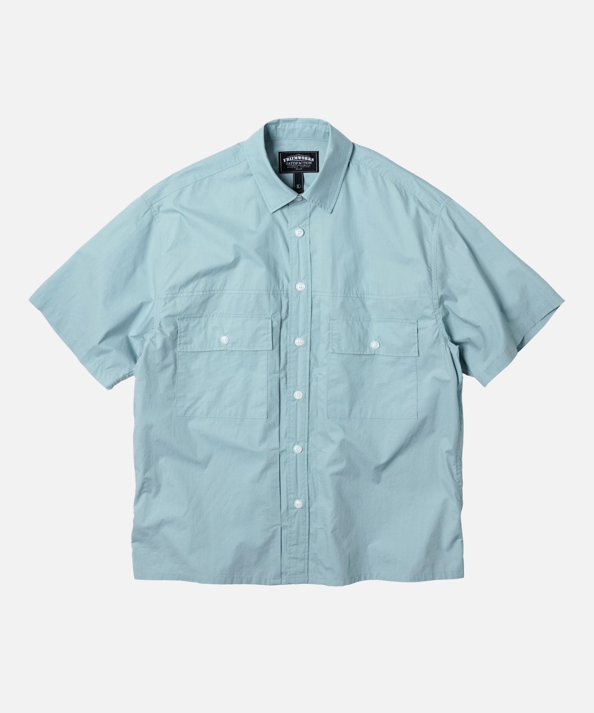 프리즘웍스(FRIZMWORKS) PAPER COTTON TRUCKER HALF SHIRT _ ASH BLUE