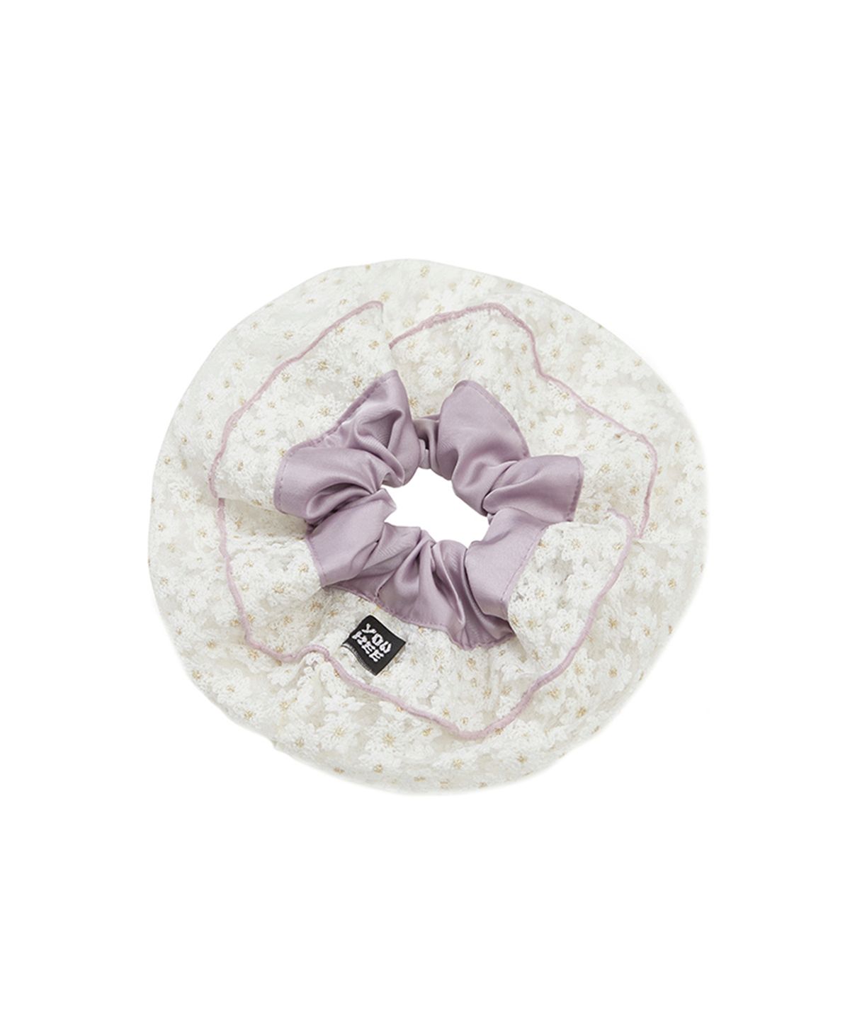 유희(YOUHEE) FLOWER SATIN SCRUNCHIE LAVENDER