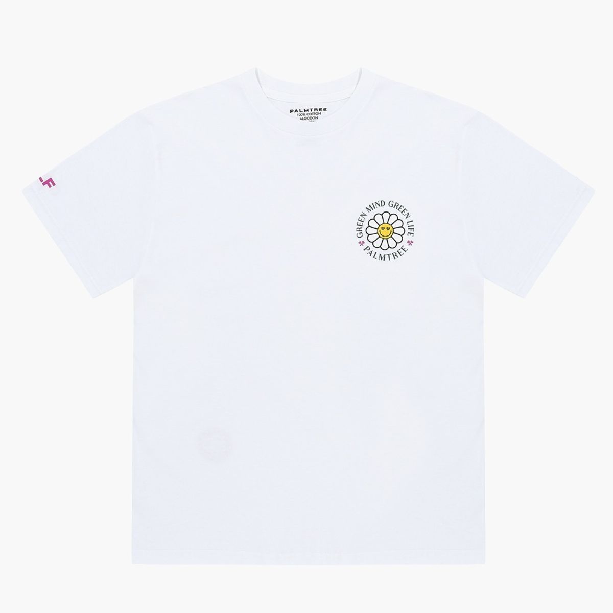 팜트리골프(PALMTREE GOLF) 라운딩 플라워 반팔 티셔츠 화이트 Rounding Flower T-SHIRT White