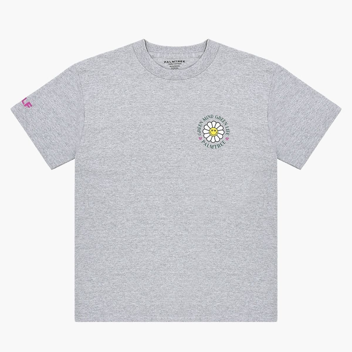 팜트리골프(PALMTREE GOLF) 라운딩 플라워 반팔 티셔츠 멜란지 그레이 Rounding Flower T-SHIRT Melange Gray