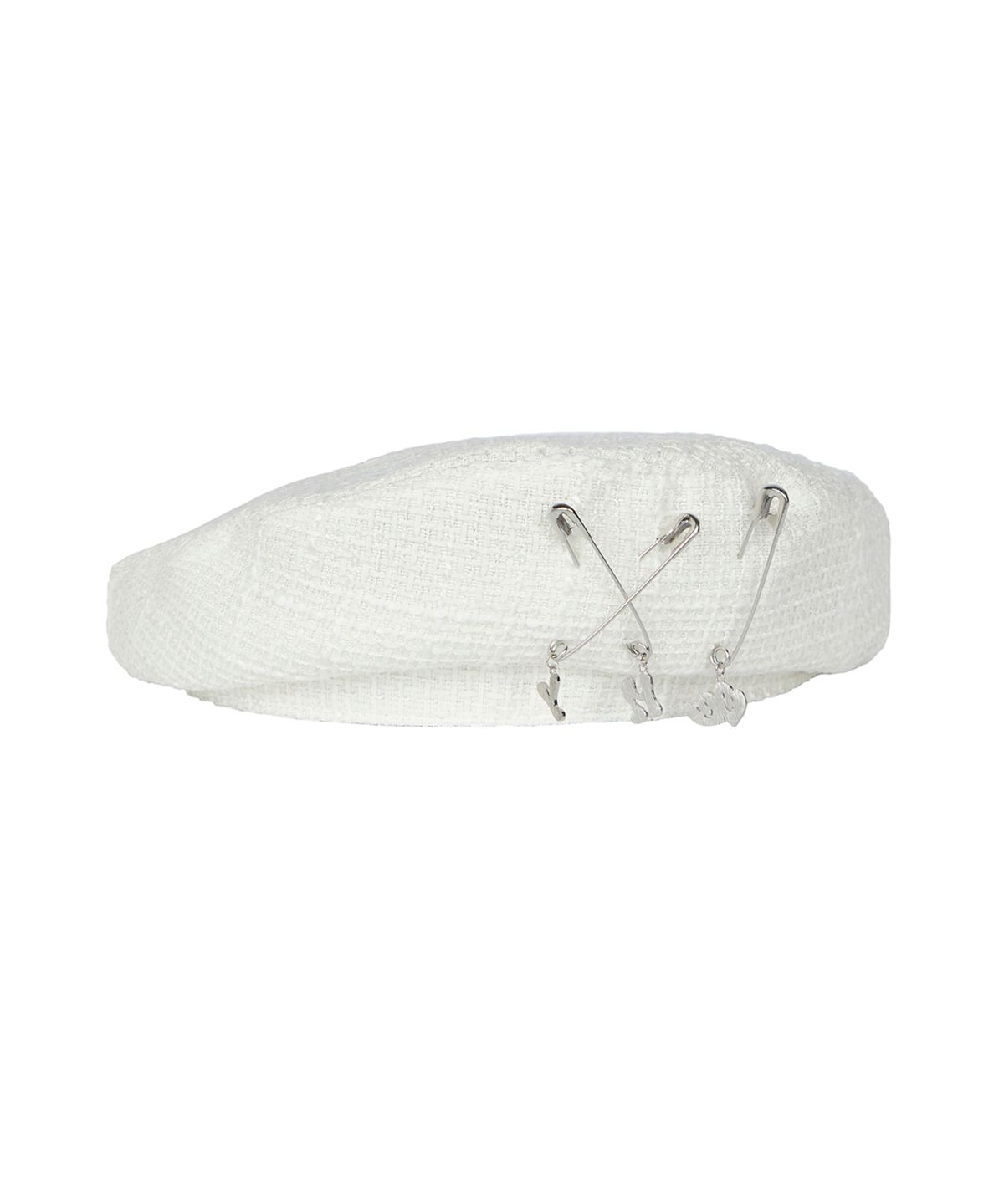 유희(YOUHEE) TWEED RIBBON BERET IVORY
