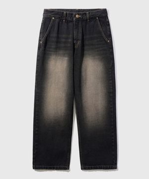 데저트 워싱 와이드 데님팬츠 블랙 SOLP2501