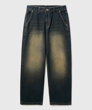 옐로우 워싱 와이드 데님팬츠 인디고 SOLP2503