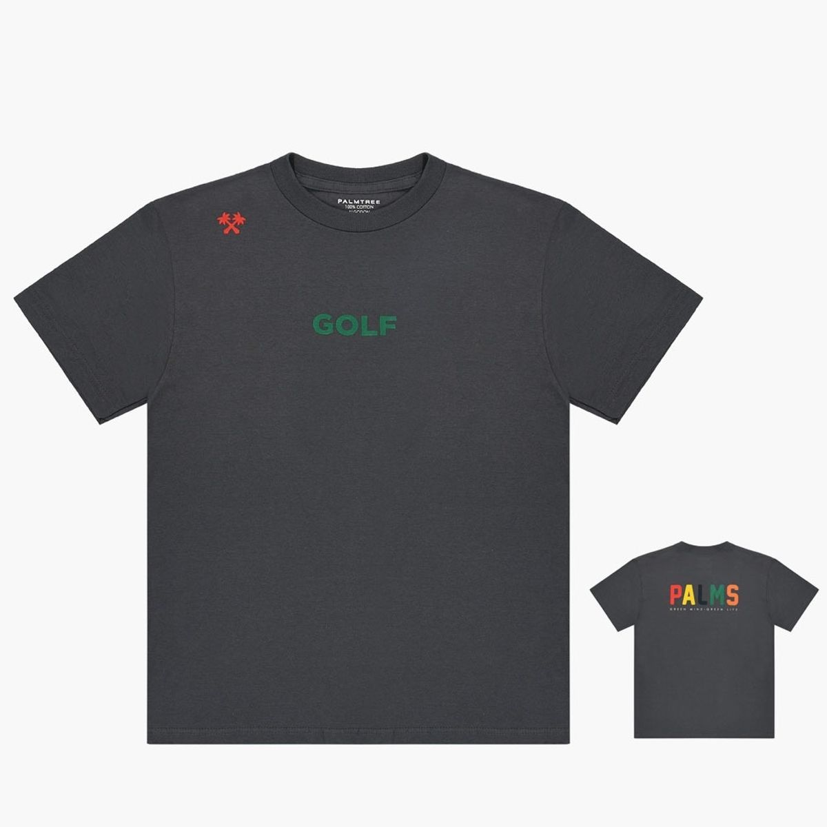 팜트리골프(PALMTREE GOLF) 골프 반팔 티셔츠 그레이 Golf T-SHIRT Gray