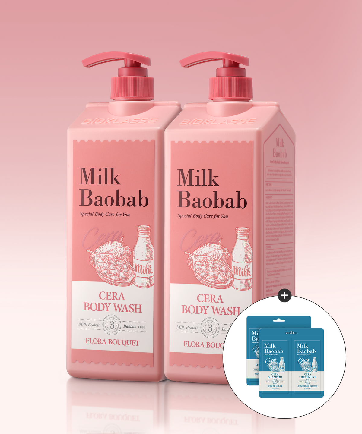 밀크바오밥(MILKBAOBAB) [7종향] 세라 바디워시 1200ml 2개 (듀얼 파우치 증정)