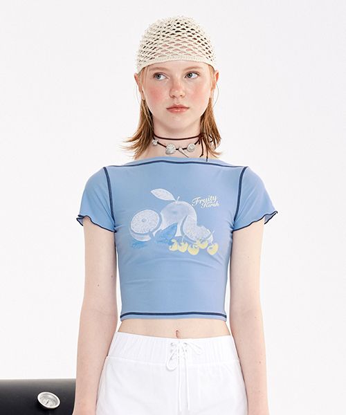 [ KIRSH ]★GRAPHIC POINT SHORT SLEEVE RASHGUARD MUSINSA | KIRSH Graphic Point Short Sleeve Rash Guard [Sky]