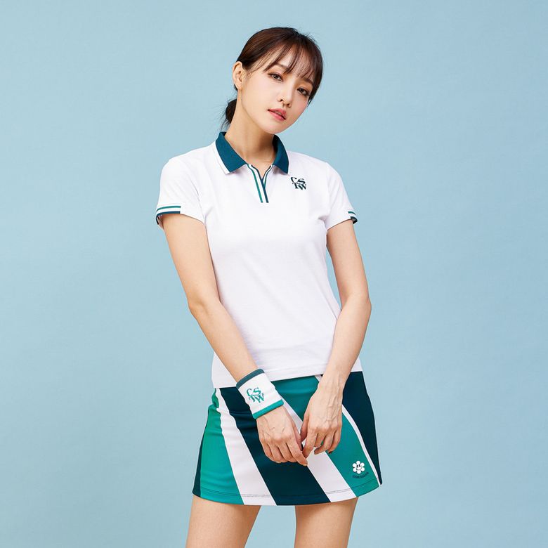여성 테니스 폴로 소로나 티셔츠 화이트