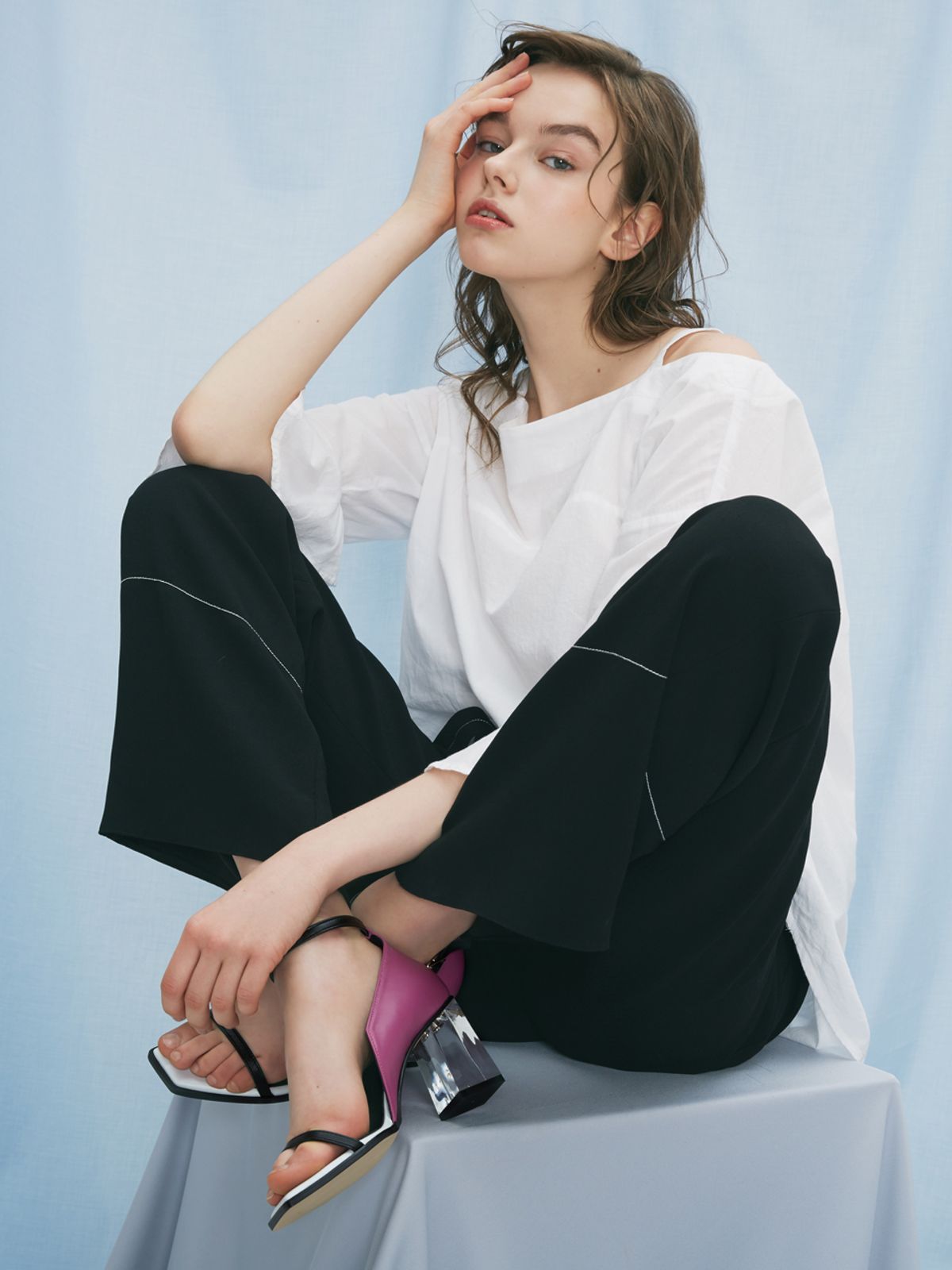 꼼므지(COMMEGEE) Ankle strap shoes / CG1014BKPU