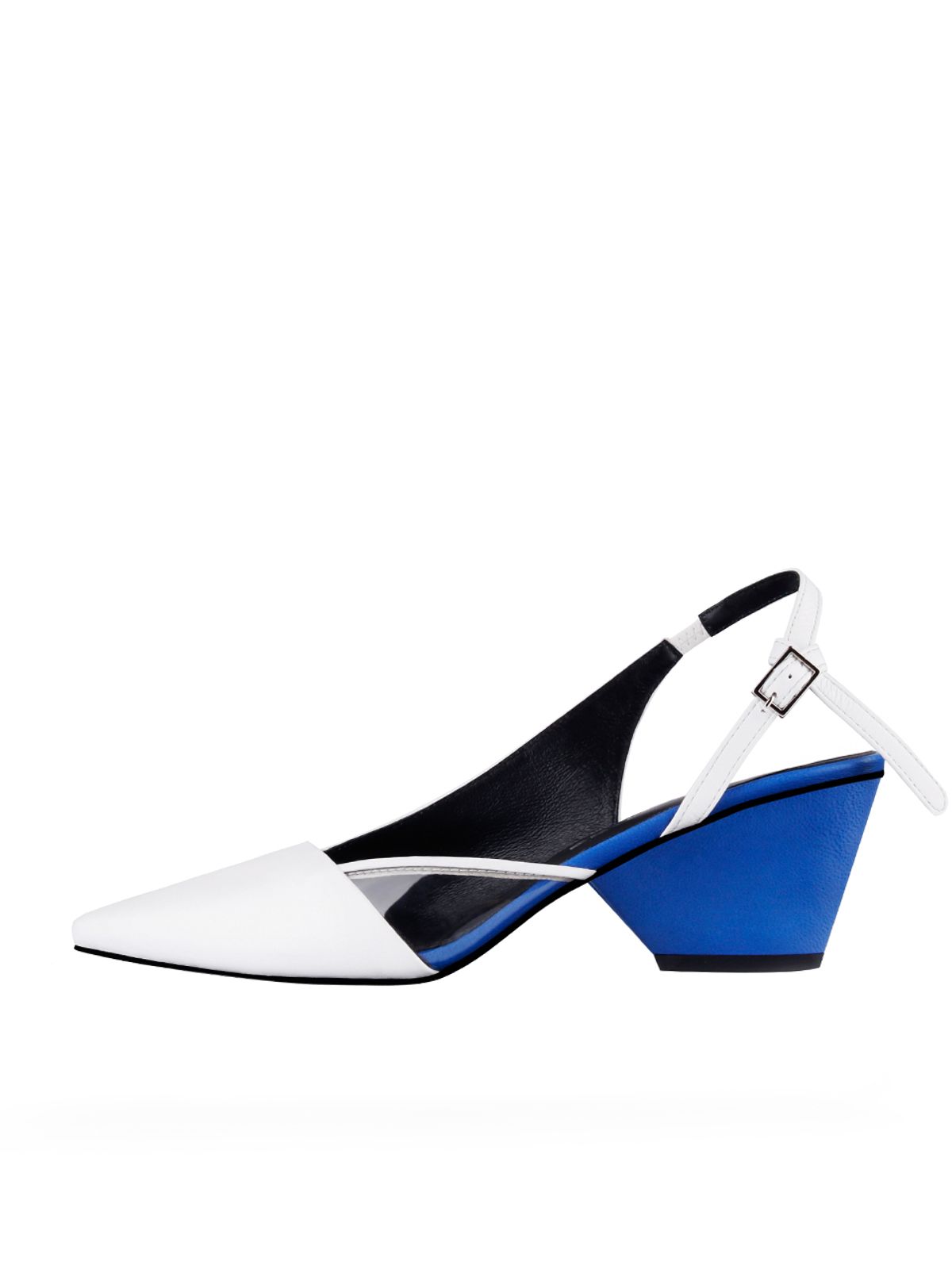꼼므지(COMMEGEE) Asymmetric sling-back shoes / CG1019WHBL