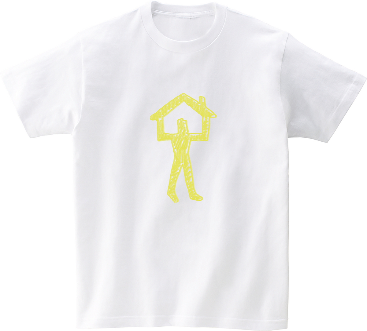어썸어스(AWESOMEUS) GO HOME YELLOW 반팔 티셔츠 화이트
