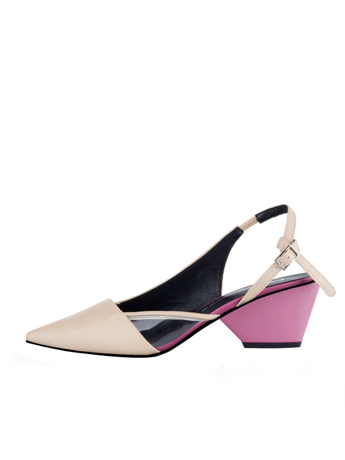 꼼므지(COMMEGEE) Asymmetric sling-back shoes / CG1019BEPU