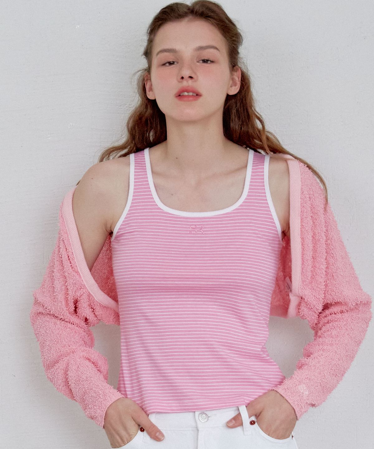 쏘이르(SO IR) TERRY BOLERO CARDIGAN - PINK