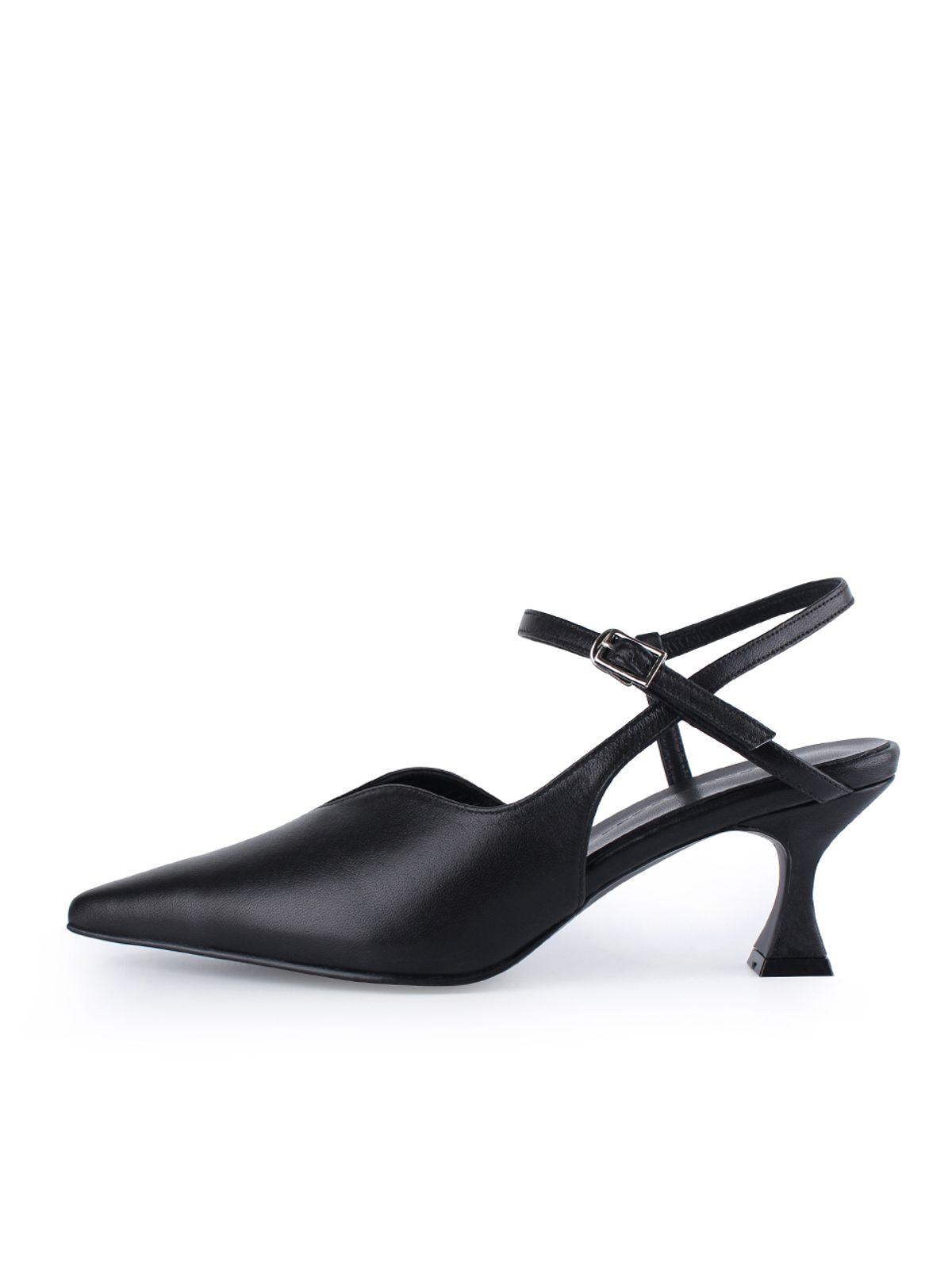 꼼므지(COMMEGEE) V cutting Wave Sling-Back / CG1039BK