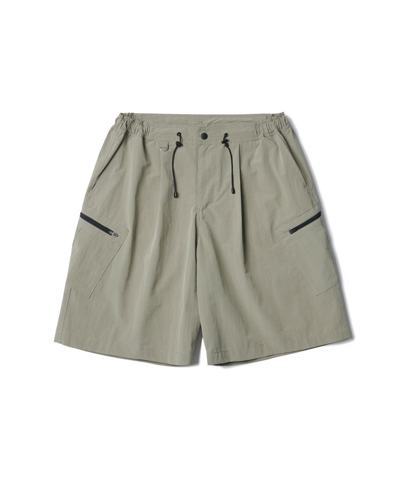 Pleated Runner Shorts Misty Gray