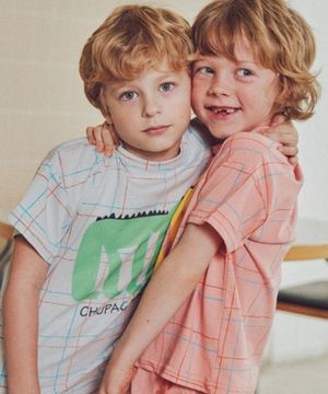 Summer 체크 티_스카이 블루