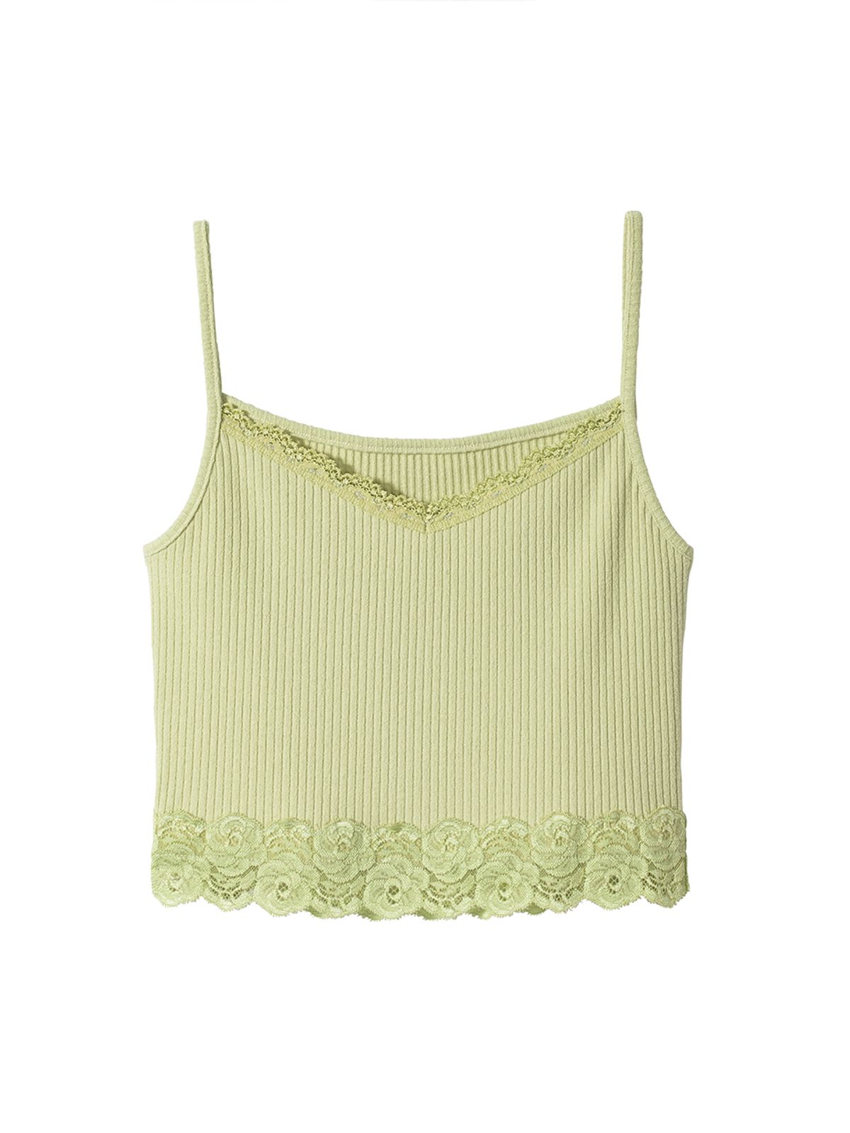 오앨(OUEL) CROP SLVLESS KNIT TOP_OLIVE