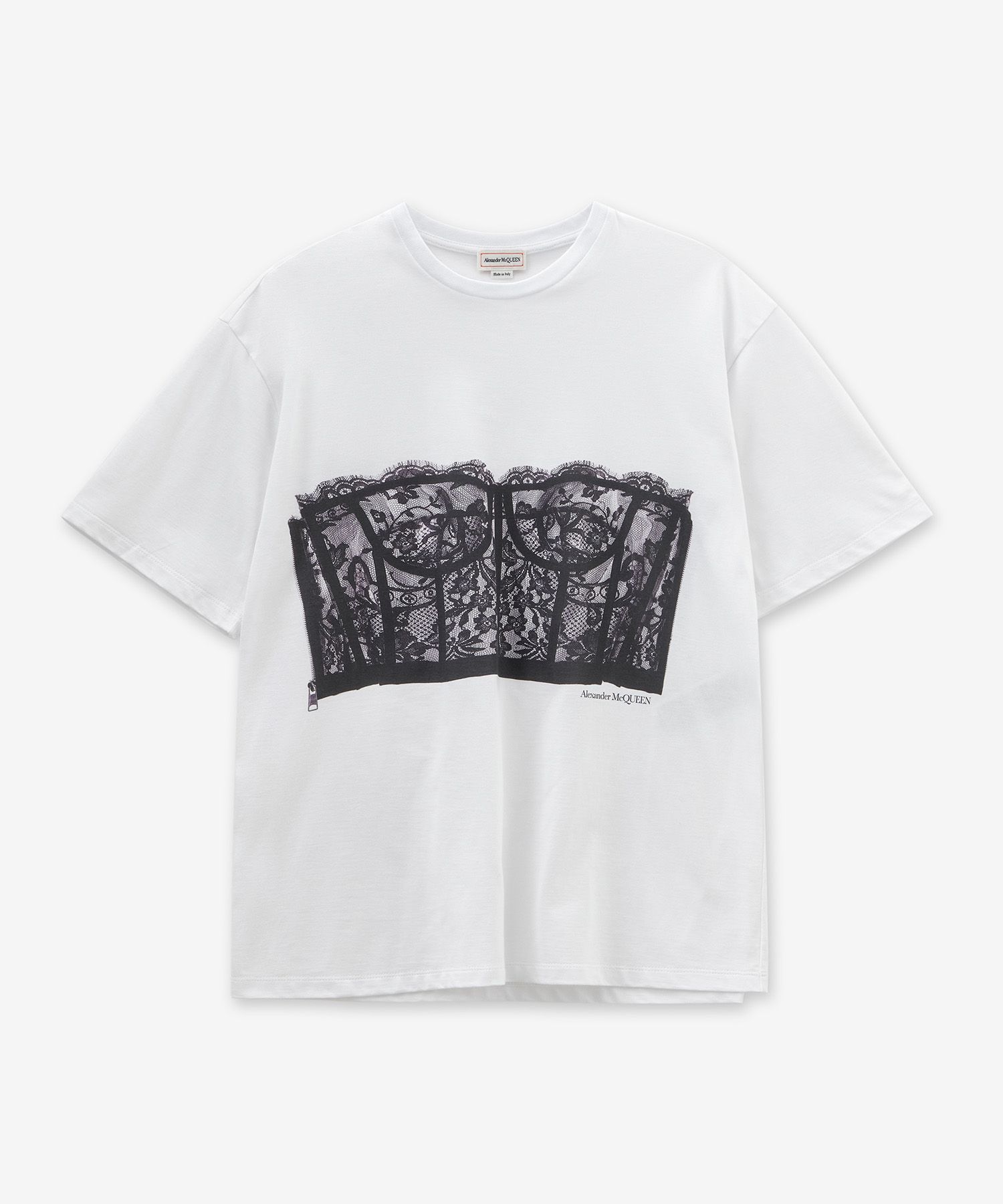 ★【ALEXANDER MCQUEEN】★LACE CORSET SHORT SLEEVE T SHIRT★ MUSINSA | ALEXANDER McQUEEN Lace corset short sleeve T-shirt