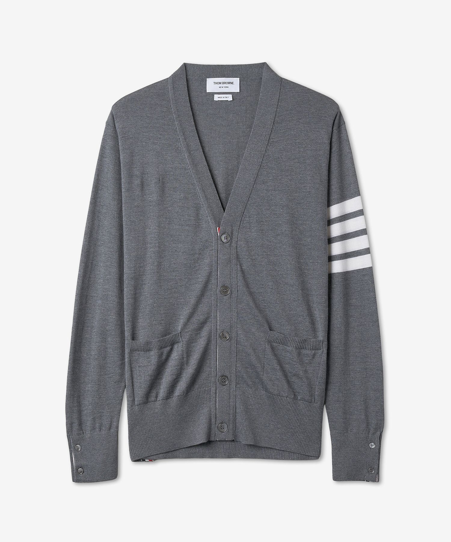 美品S THOM BROWNE Vネックカーディガン カシミア クラシック カシミヤ 4-BAR Vネック カーディガン | Thom Browne