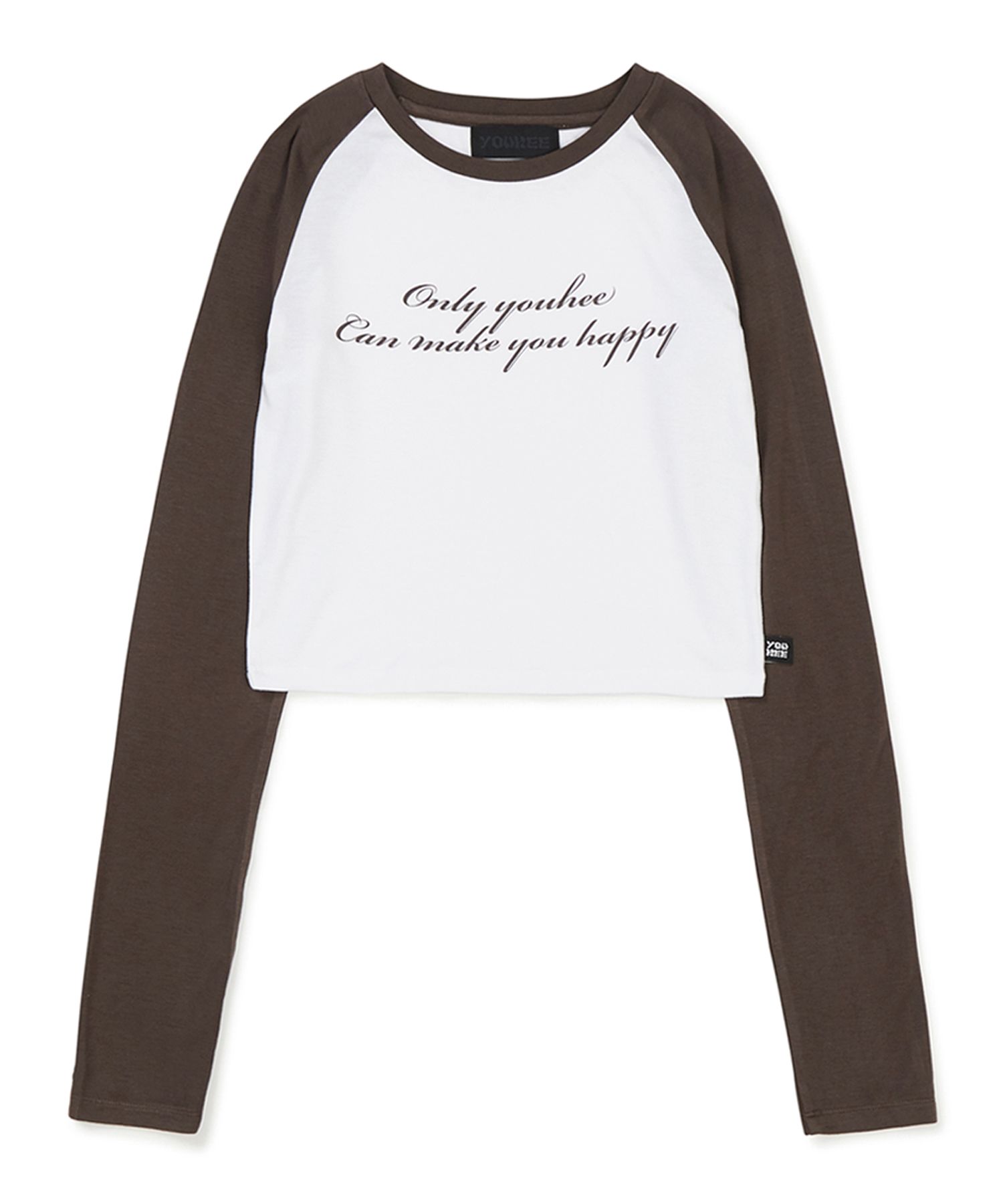 MUSINSA | YOUHEE REGLAN LETTERING LONG SLEEVE BROWN
