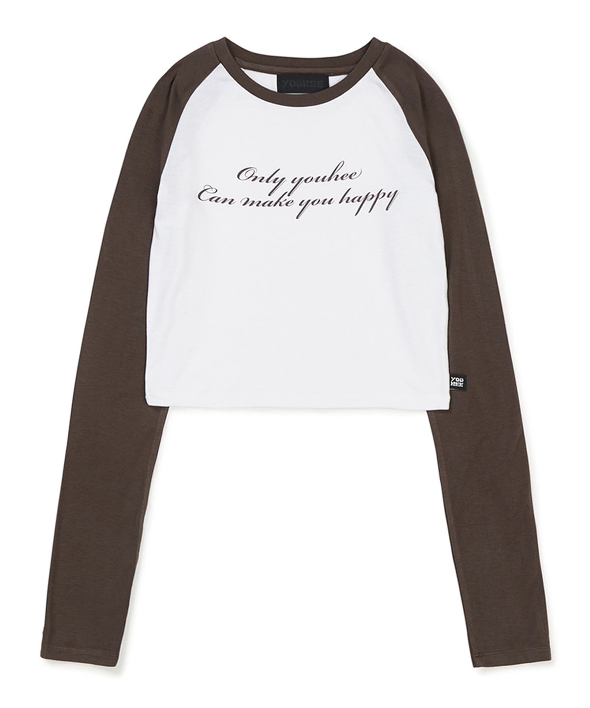 유희(YOUHEE) REGLAN LETTERING LONG SLEEVE BROWN