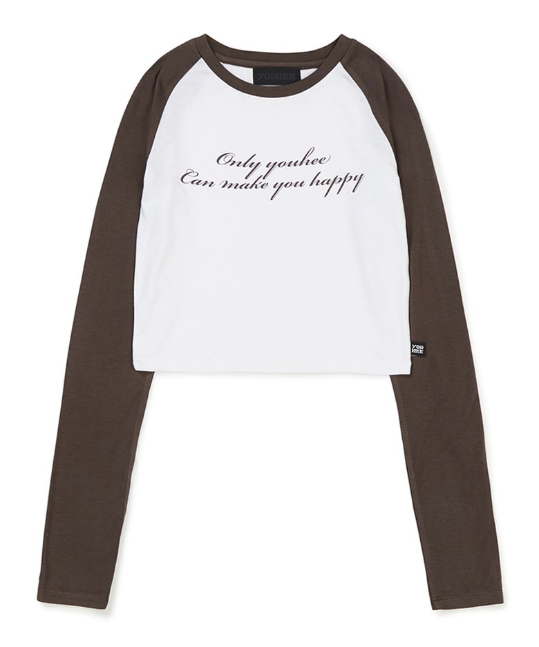 REGLAN LETTERING LONG SLEEVE BROWN