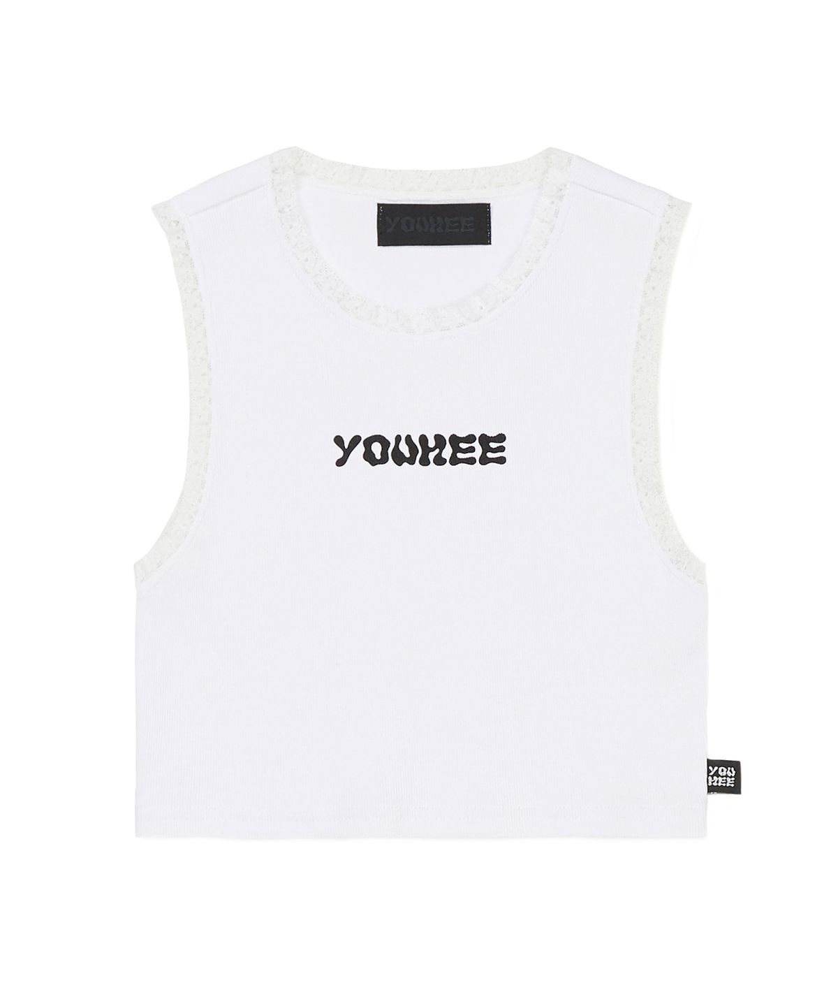 유희(YOUHEE) LOGO LACE SLEEVELESS WHITE