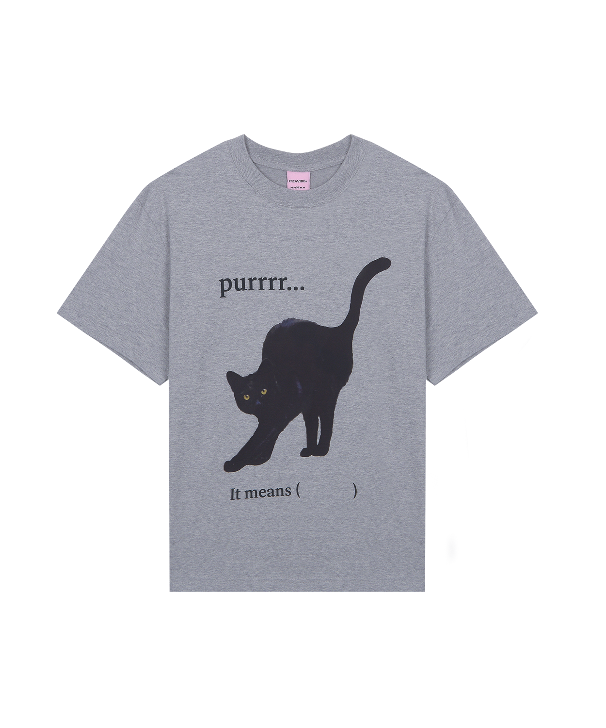 ITZAVIBE★韓国★人気★男女兼用★GOOD LUCK BLACK CAT T-SHIRT MUSINSA公式 | ITZAVIBE GOOD LUCK BLACK CAT T-SHIRT_GRAY