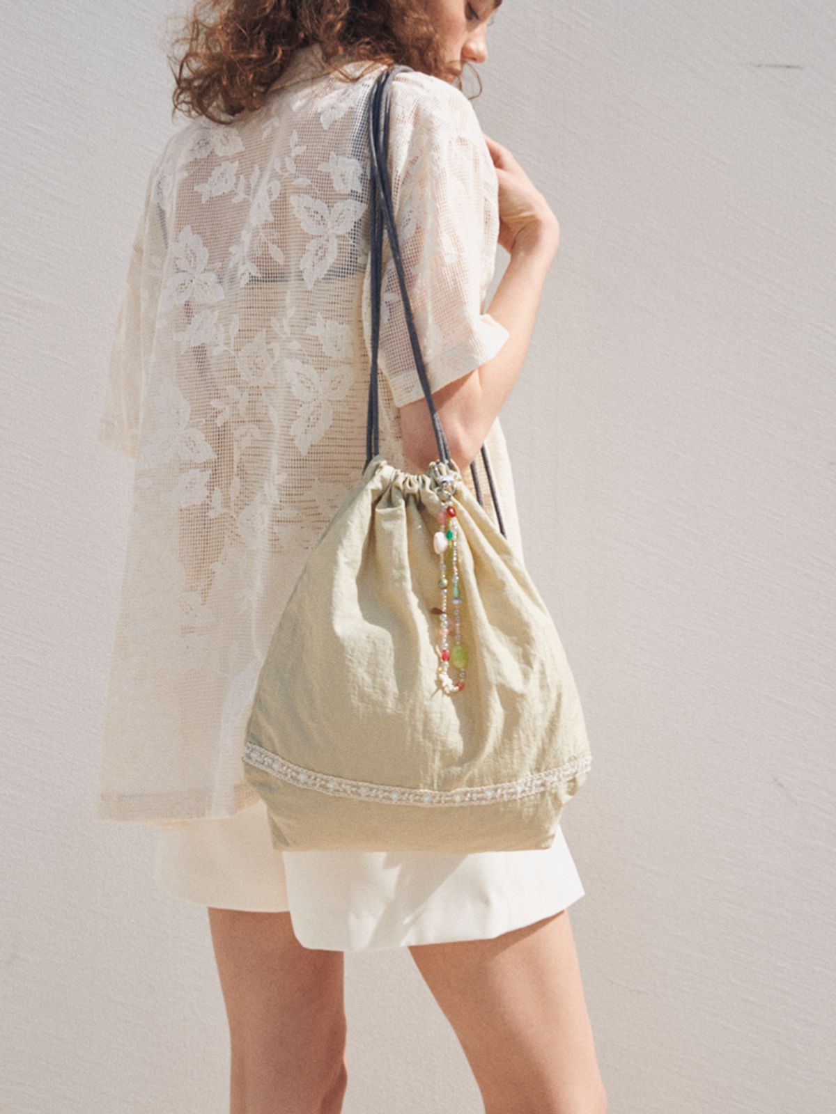 오앨(OUEL) DRAWSTRING BAG_OLIVE