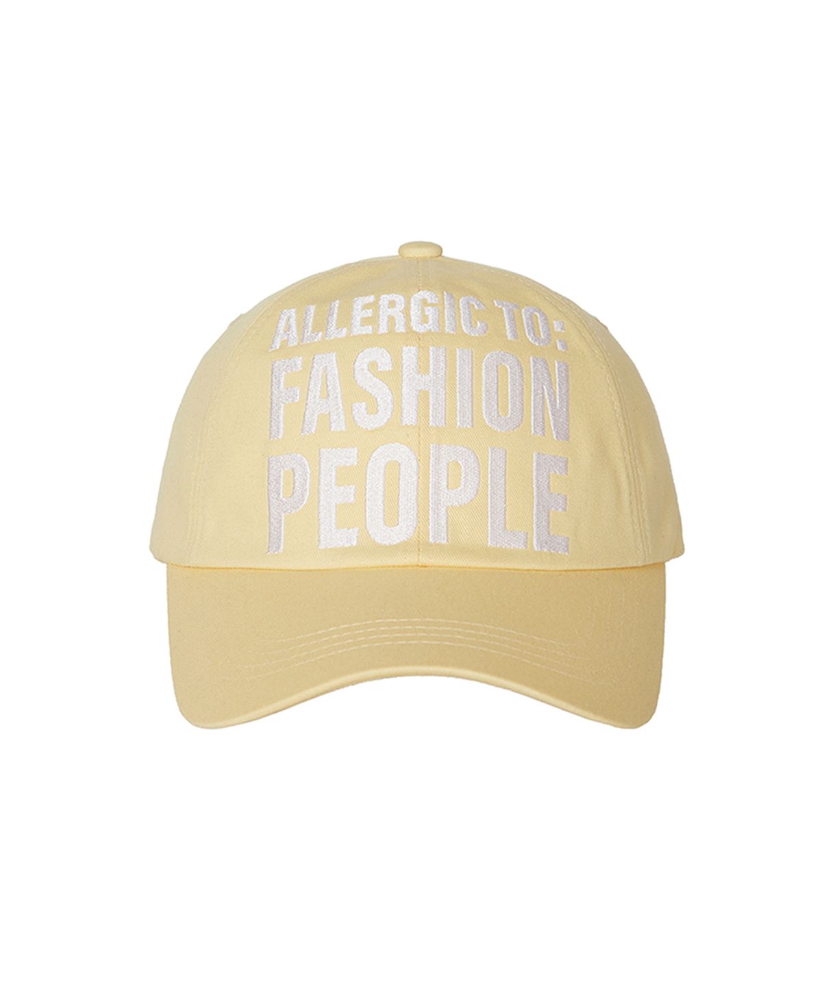 유희(YOUHEE) ALLERGIC LETTERING BALL CAP YELLOW