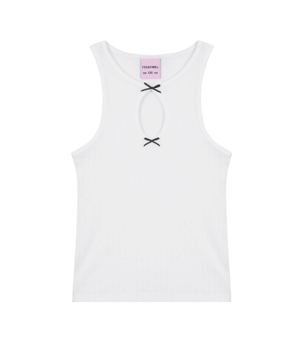 잇자바이브(ITZAVIBE) RIBBON SLEEVELESS TOP_WHITE