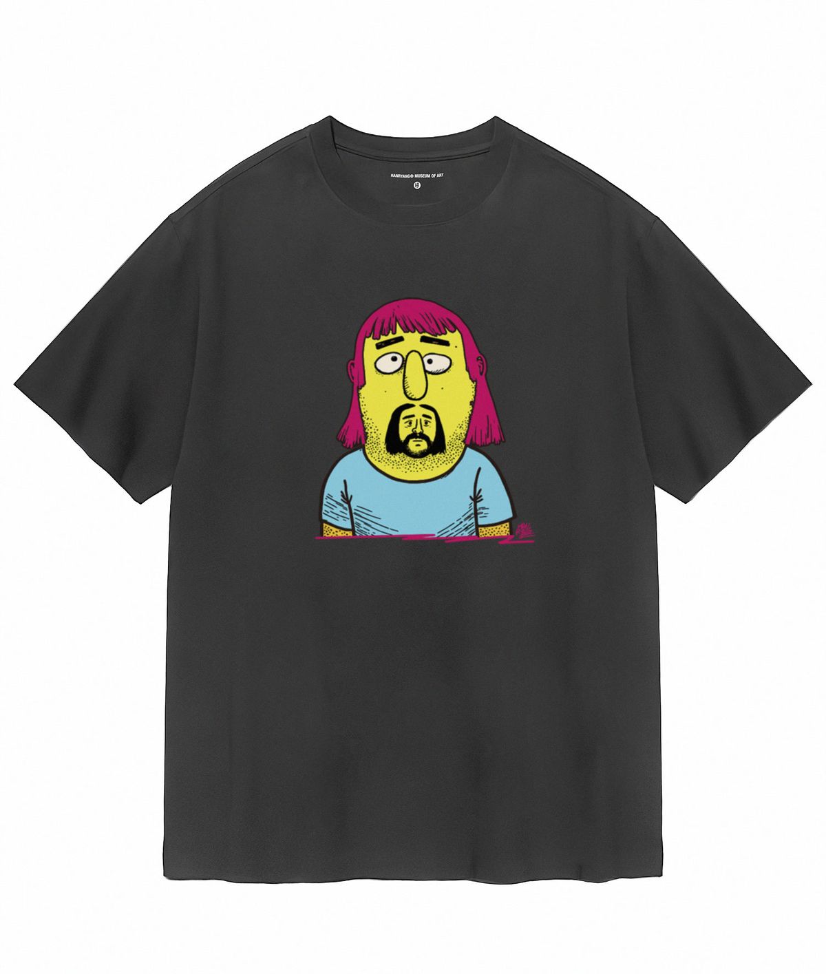 한량 컬렉티브(HANRYANG COLLECTIVE) HR®  0014 two man short sleeved tshirt charcoal 반팔
