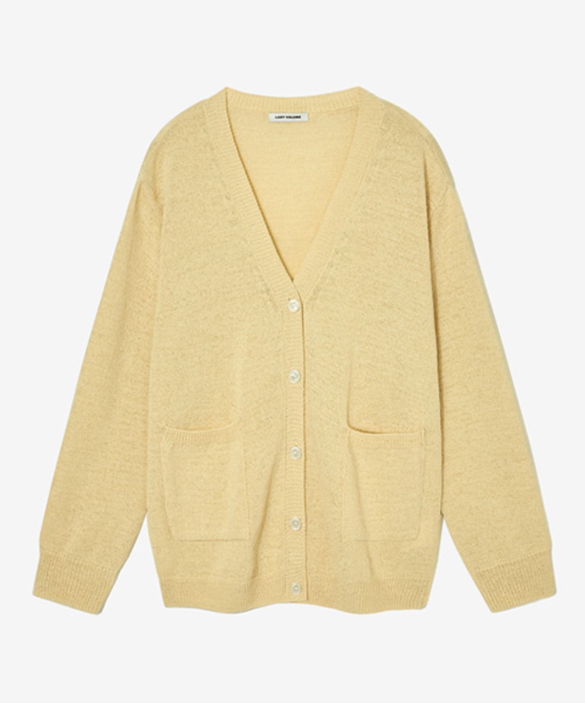 레이디 볼륨(LADY VOLUME) SUMMER LINEN CARDIGAN_LIME YELLOW