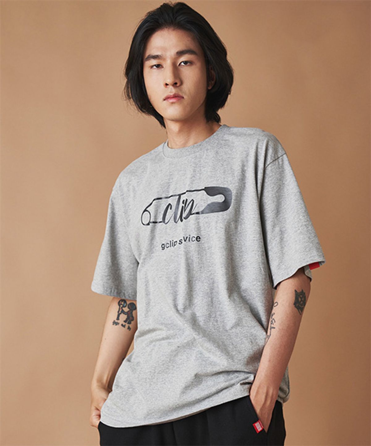 지크립(GCLIP) 클립클립 오버핏 반팔 티셔츠