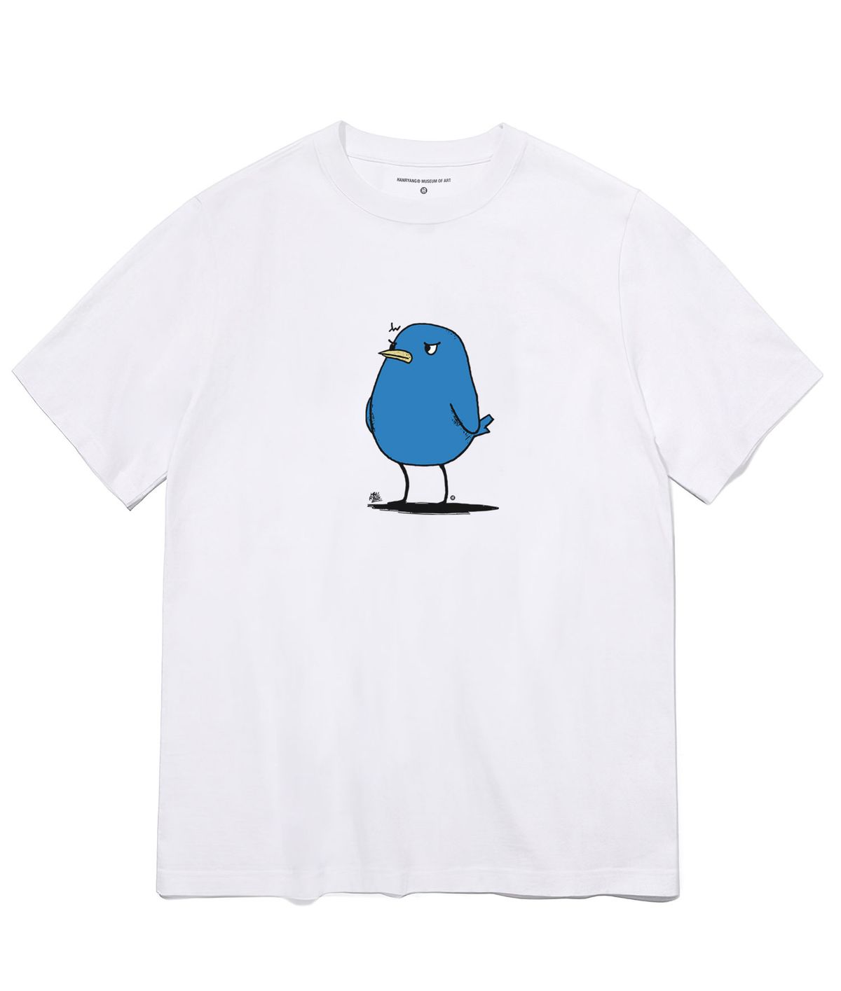 한량 컬렉티브(HANRYANG COLLECTIVE) HR®  0013 blue bird short sleeved tshirt white 반팔