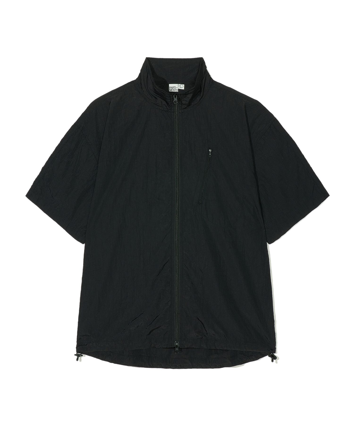 MUSINSA | PARTIMENTO Nylon half-zip shirt black
