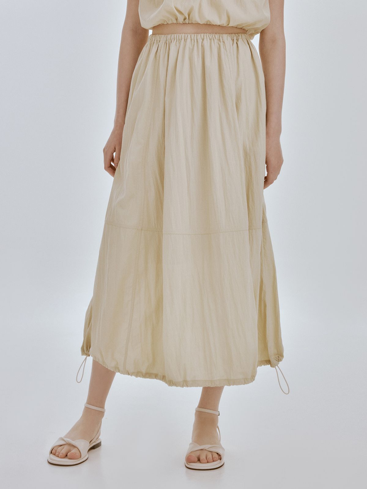 리엘(RE L) Nod string skirt (olive)