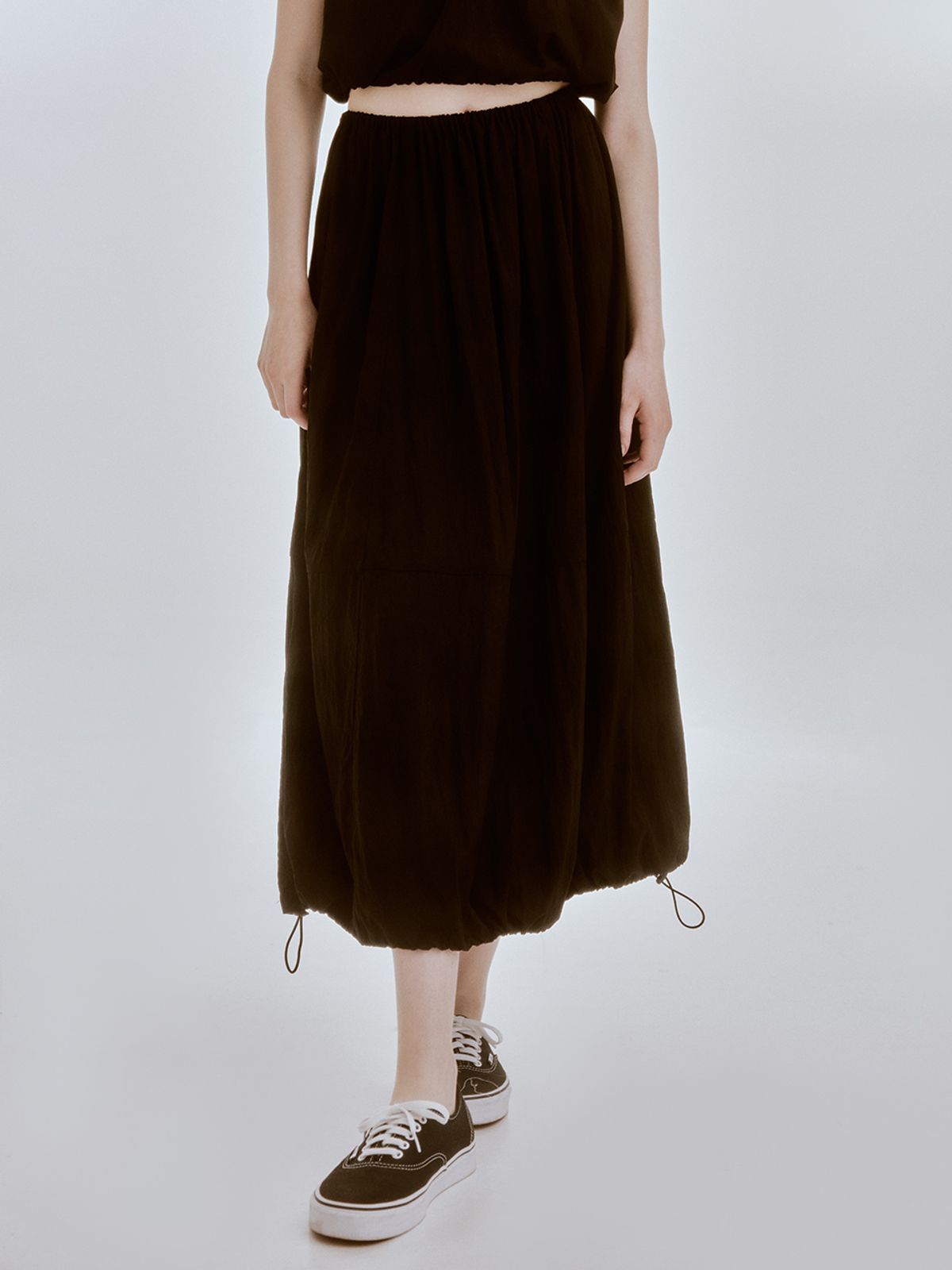 리엘(RE L) Nod string skirt (black)