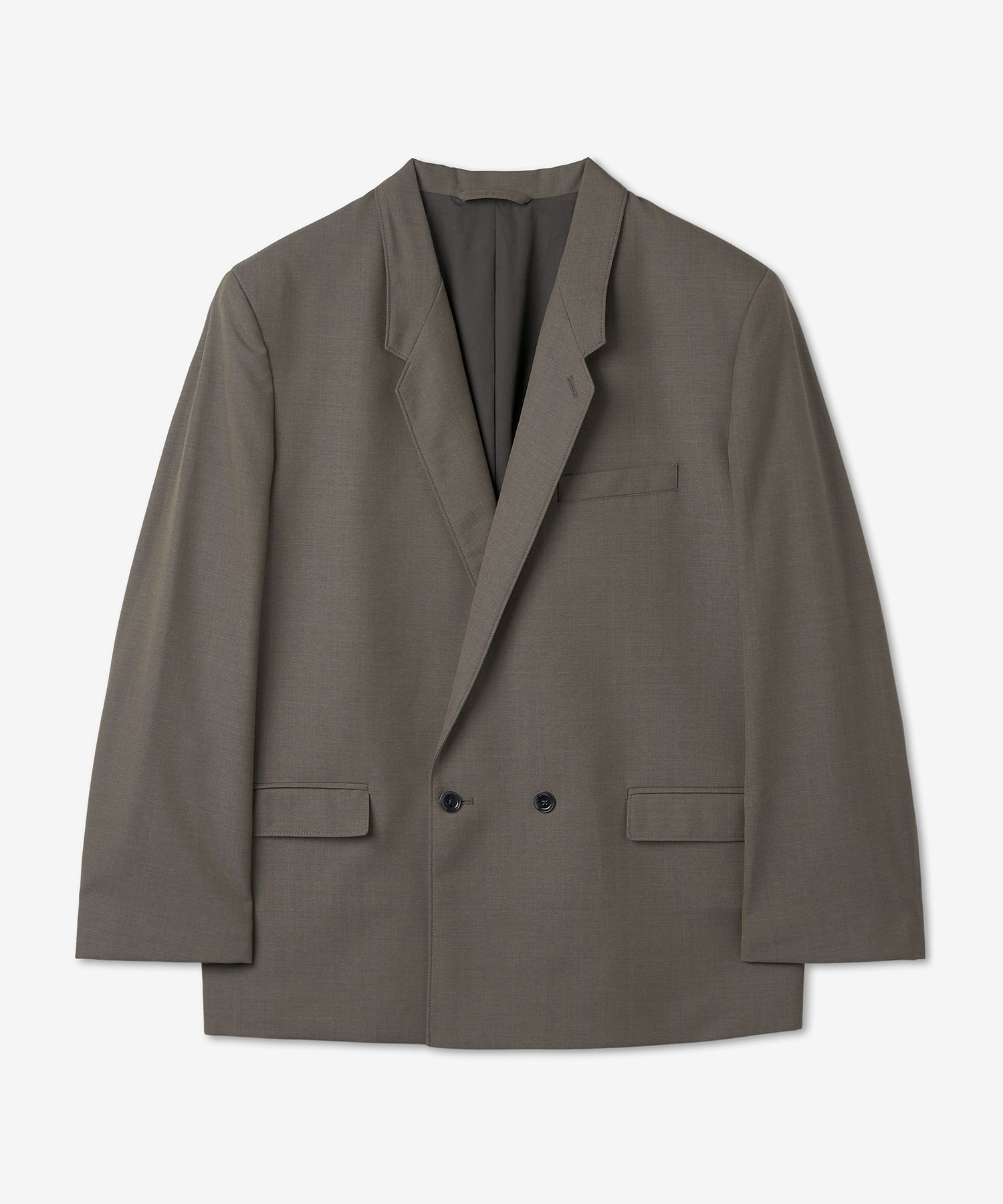 MUSINSA | LEMAIRE Men's Double Breasted Wool Jacket - Steel