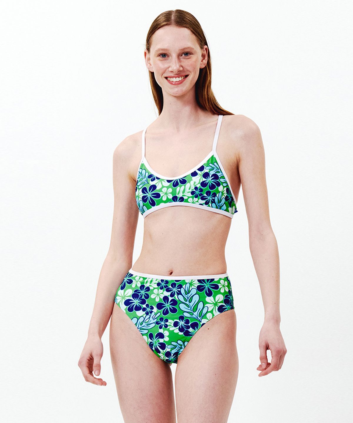 딜라잇풀(DELIGHTPOOL) Cali Hibiscus BIKINI Bottom- Evergreen