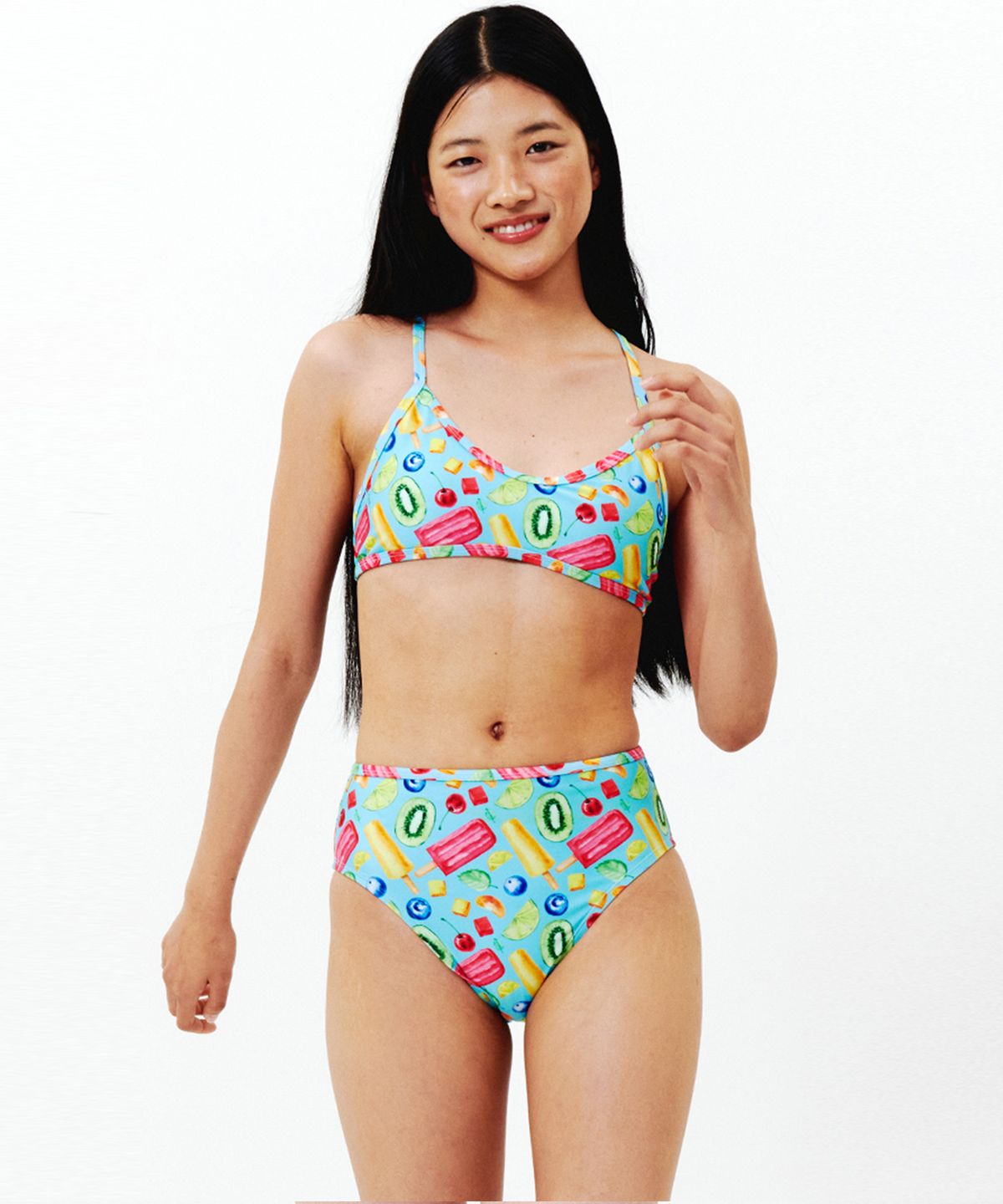 딜라잇풀(DELIGHTPOOL) Fruity Popsicles BIKINI Top - Aqua Blue