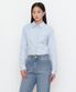 우먼즈 슬림 핏 크롭 셔츠 [스카이 블루]