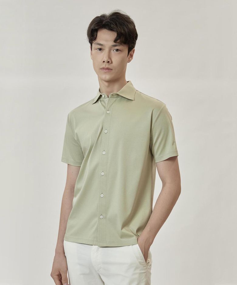 티파니 그린 면실켓 반소매 셔츠
