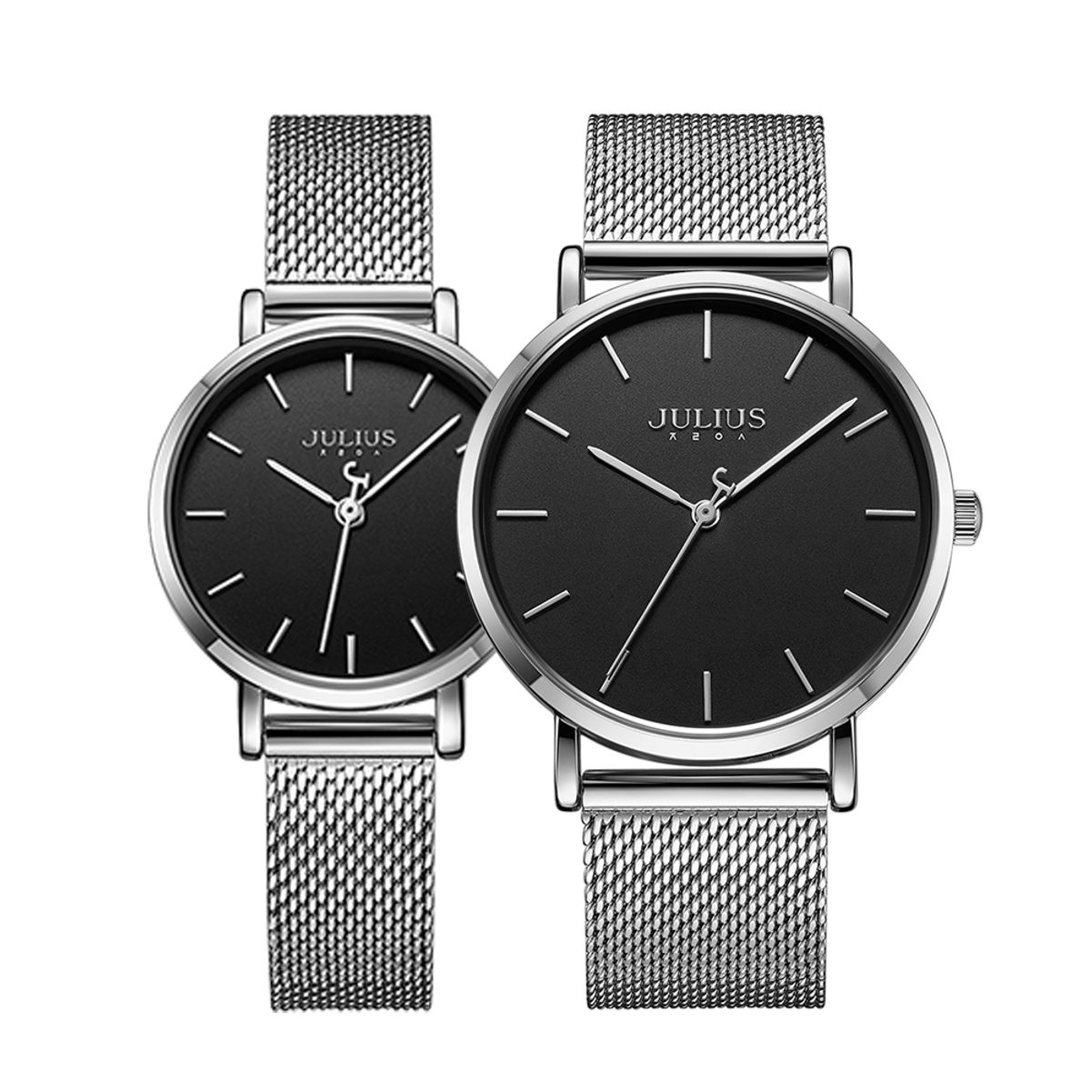 쥴리어스(JULIUS1) JA-1164M/L 남여 클래식 커플 메탈시계