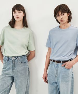 [2PACK](포켓+솔리드) 면20수 베이직 반팔티 2팩(5컬러) LWTS0151