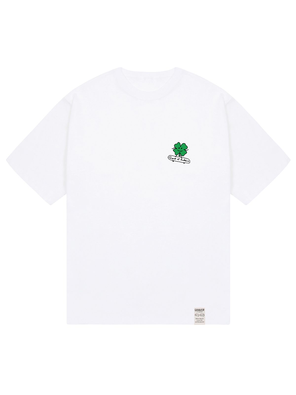 그레이버(GRAVER) [UNISEX]클로버보드 반팔티_화이트