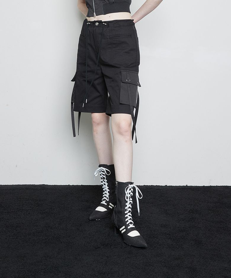 L3 RIBBON POCKET SHORT(BLACK)